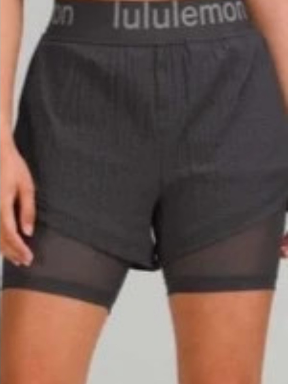 lululemon athletica Women's Black Double-Layer Mesh Shorts